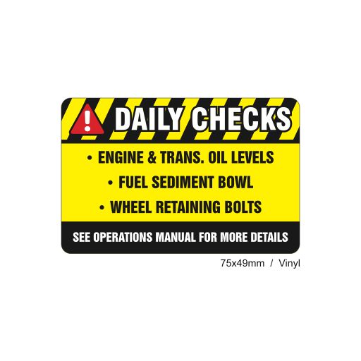 D&E - Daily Checks Vinyl 75x49mm