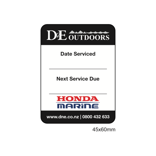 D&E Outdoors - Honda Marine Vinyl Label 45x60mm Matte Laminate