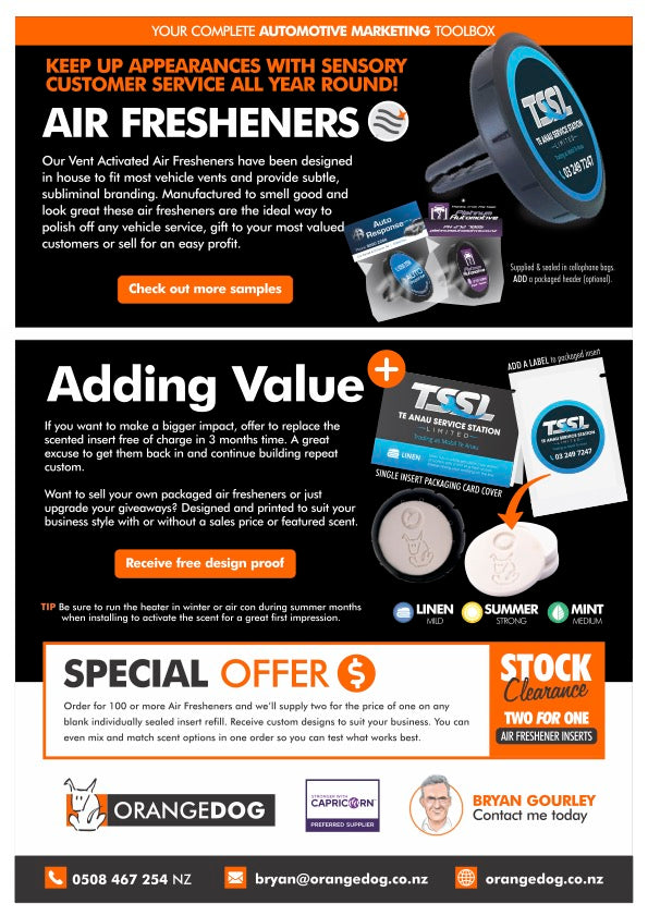 Manufactured to smell good and look great, these are the ideal way to polish off any service.