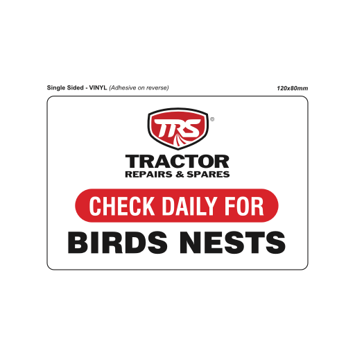 TRS - Daily Check Birds Nests Vinyl 120x80mm