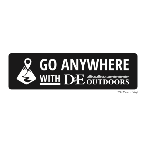 D&E - Outdoors Large Vinyl Label 250x70mm