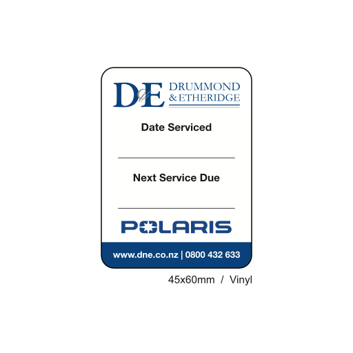 D&E - Polaris Service Labels Vinyl 45x60mm Matte Laminate