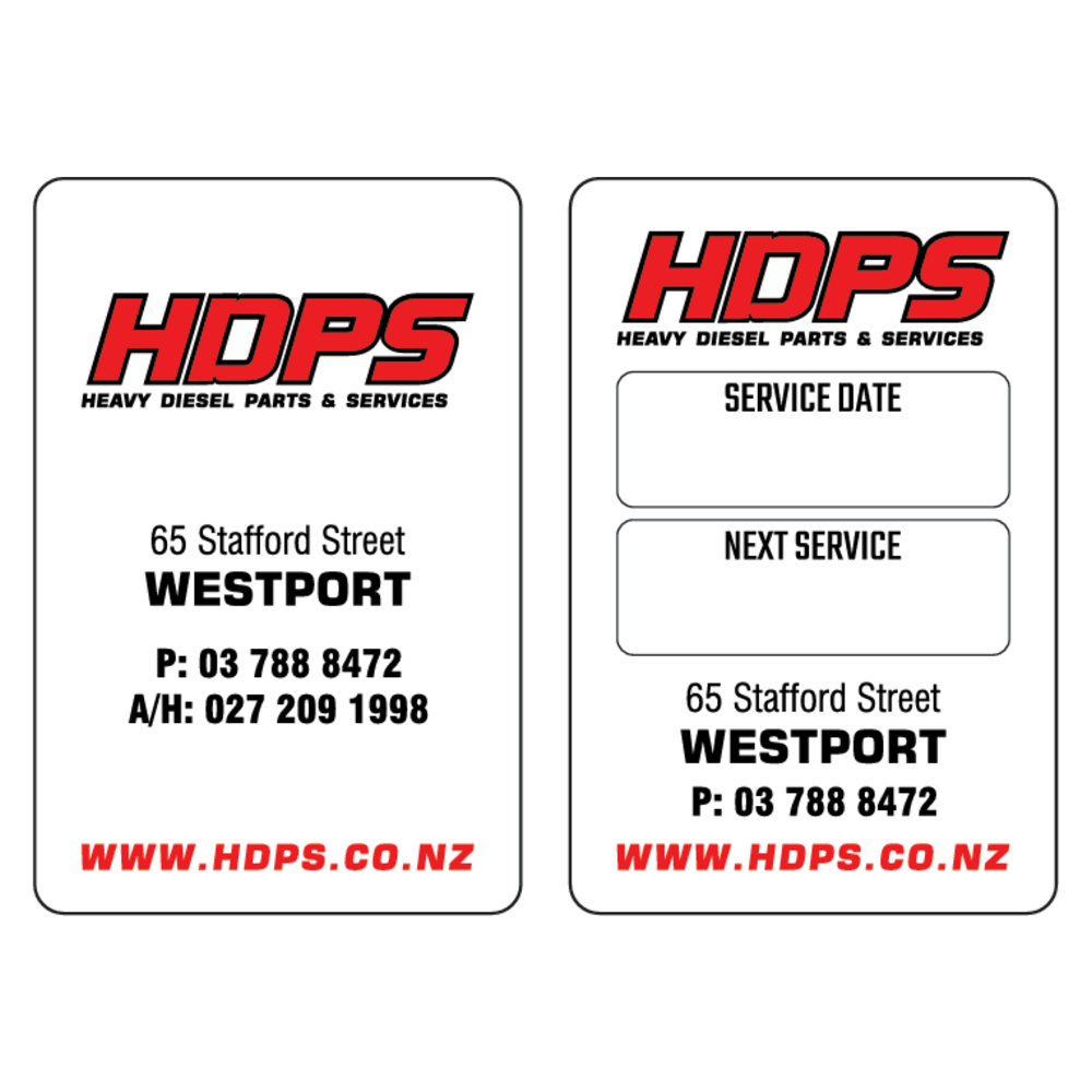 HDPS - Light Vehicle service sticker 45x68mm Westport