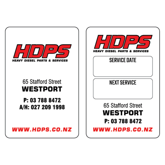 HDPS - Light Vehicle service sticker 45x68mm Westport